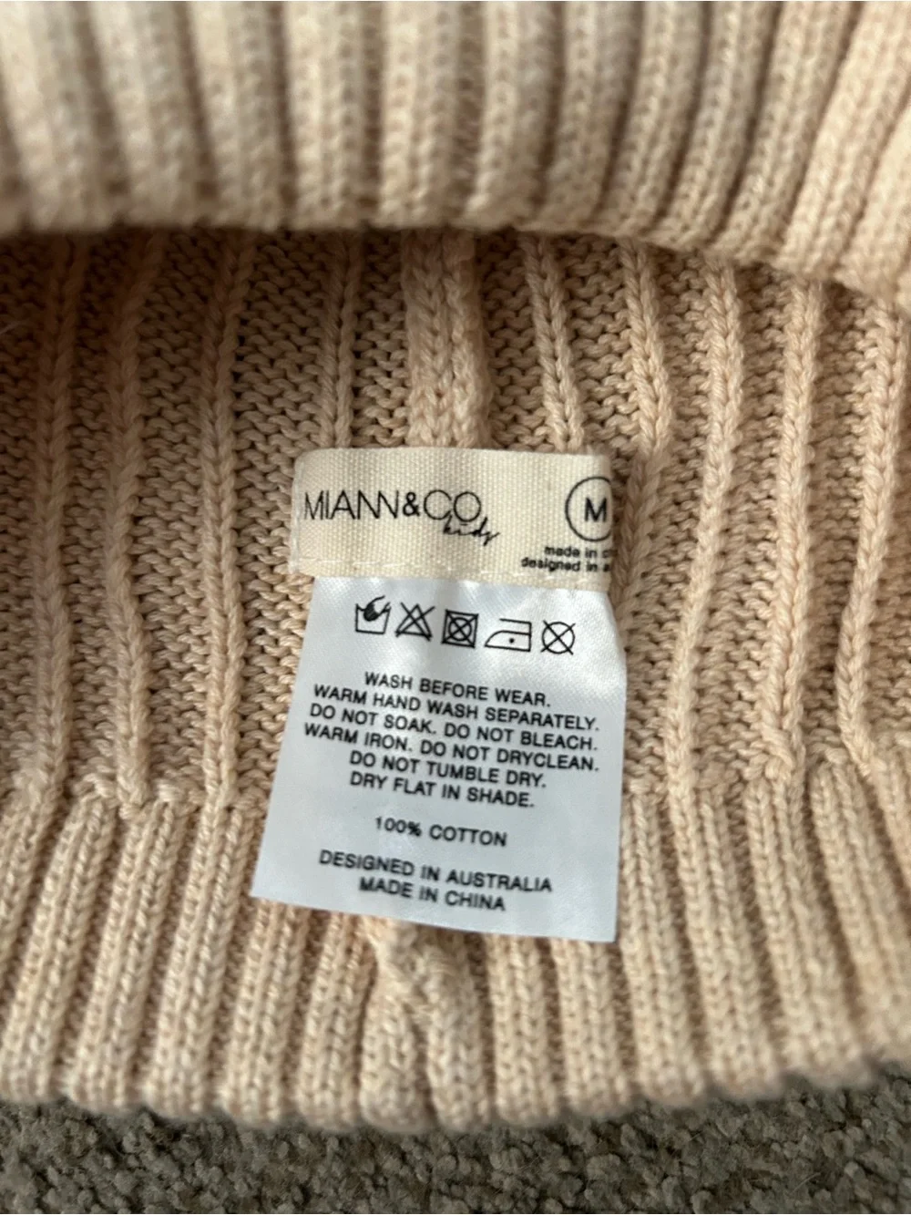 Miann & Co Toddler/Kids Beige Bunny Ear Hat
